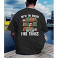 Librarian Reading Books Lover Library Men's Back Print T-Shirt Librarian Reading Books Lover Library Men's Back Print T-Shirt