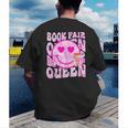 Library Book Fair Queen Vibe Groovy Tie Dye School Reading Men's Back Print T-Shirt