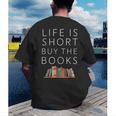 Life Is Short Buy Books Quote For Bookworms Men's Back Print T-Shirt Life Is Short Buy Books Quote For Bookworms Men's Back Print T-Shirt
