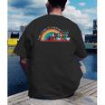 Take A Look A Book Vintage Reading Librarian Rainbow Men's Back Print T-Shirt
