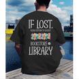 If Lost Please Return To Closest Bookstore Or Library Men's Back Print T-Shirt
