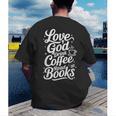Love God Drink Coffee Read Books Christian Books Lovers Men's Back Print T-Shirt