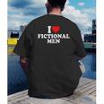 I Love Heart Fictional Men Simple Cute Books Reading Men's Back Print T-Shirt
