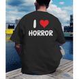 I Love Horror Heart Movies TV Show Books Writing Read Men's Back Print T-Shirt