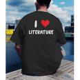 I Love Literature Heart Books Writing Reading Read Write Men's Back Print T-Shirt I Love Literature Heart Books Writing Reading Read Write Men's Back Print T-Shirt