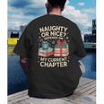 Naughty Or Nice Depends On My Current Chapter Book Lover Men's Back Print T-Shirt Naughty Or Nice Depends On My Current Chapter Book Lover Men's Back Print T-Shirt