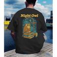 Night Owl Cozy Reading Tea Coffee Lover Bookworm Cute Men's Back Print T-Shirt Night Owl Cozy Reading Tea Coffee Lover Bookworm Cute Men's Back Print T-Shirt