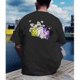 Non-Binary Book Lover Nonbinary Daisy LGBT Reading Pride Men's Back Print T-Shirt