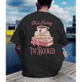 Not Today I'm Booked Book Lover Book Stack Coquette Bow Men's Back Print T-Shirt