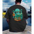 Octopus Reading Book Reading Bookworm Reader Men's Back Print T-Shirt