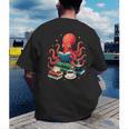 Octopus Reading Books Tea Coffee Men's Back Print T-Shirt