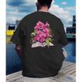 Orchids Flowers Book Floral Men's Back Print T-Shirt Orchids Flowers Book Floral Men's Back Print T-Shirt