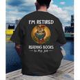 Owl I'm Retired Reading Books Is My Job Men's Back Print T-Shirt