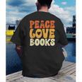 Peace Love Books Men Women Men's Back Print T-Shirt