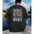 Pet Lover Easily Distracted By Dogs And Books Joke Men Men's Back Print T-Shirt Pet Lover Easily Distracted By Dogs And Books Joke Men Men's Back Print T-Shirt