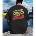 Powered By Comics And Snacks Comic Book Lover Men's Back Print T-Shirt