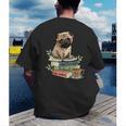 Pug Dog Reading Book Coffee Read Books Be Kind Stay Weird Men's Back Print T-Shirt Pug Dog Reading Book Coffee Read Books Be Kind Stay Weird Men's Back Print T-Shirt