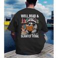 Well Read & Slightly Feral Raccoon Book Lover Graphic Men's Back Print T-Shirt Well Read & Slightly Feral Raccoon Book Lover Graphic Men's Back Print T-Shirt