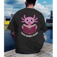 I Read Banned Books Axolotl Reading Men's Back Print T-Shirt