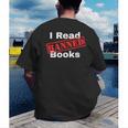 I Read Banned Books Censored Red Stamp Reading Librarian Men's Back Print T-Shirt I Read Banned Books Censored Red Stamp Reading Librarian Men's Back Print T-Shirt