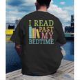 I Read Past My Bedtime Book Quote Humor Men's Back Print T-Shirt