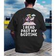 I Read Past My Bedtime Reading Unicorn Book Lover Men's Back Print T-Shirt I Read Past My Bedtime Reading Unicorn Book Lover Men's Back Print T-Shirt