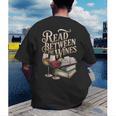 Read Between The Wines Vintage Book Lovers Wine Reading Men's Back Print T-Shirt Read Between The Wines Vintage Book Lovers Wine Reading Men's Back Print T-Shirt