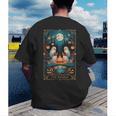 The Reader Bookish Cute Spooky Ghost Reading Book Tarot Card Men's Back Print T-Shirt