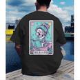 The Reader Retro Reading Skeleton Books Flowers Tarot Card Men's Back Print T-Shirt