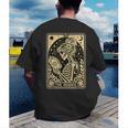The Reader Tarot Card Book Lover Skeleton Reading Book Men's Back Print T-Shirt