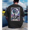 The Reader Tarot Card Reading Skeleton Skull Book Lover Men's Back Print T-Shirt