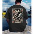 The Reader Tarot Card Skeleton Reading Book Bookworm Bookish Men's Back Print T-Shirt