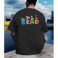 Reading DinosaurRex Dino Book Lover Men's Back Print T-Shirt