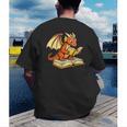Reading Dragon Book Lover Bookworm Reader Men's Back Print T-Shirt Reading Dragon Book Lover Bookworm Reader Men's Back Print T-Shirt