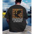 Reading Dragon Easily Distracted By Dragons And Books Men's Back Print T-Shirt Reading Dragon Easily Distracted By Dragons And Books Men's Back Print T-Shirt