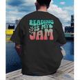 Reading Is My Jam Book Lover Bookworm Teacher Library Reader Men's Back Print T-Shirt