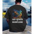 Reading Lover Easily Distracted By Dragons And Books Dragon Men's Back Print T-Shirt