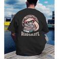 Readsalotl Axolotl Reading Books Glasses Bookworm Pun Fun Men's Back Print T-Shirt Readsalotl Axolotl Reading Books Glasses Bookworm Pun Fun Men's Back Print T-Shirt