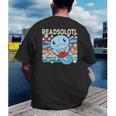 Readsolotl Blue Kawaii Axolotl Book Lover Reading Retro Men's Back Print T-Shirt Readsolotl Blue Kawaii Axolotl Book Lover Reading Retro Men's Back Print T-Shirt