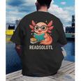 Readsolotl Kawaii Axolotl Reading Book Lover Men's Back Print T-Shirt