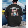 Readsolotl Pink Kawaii Axolotl Read Book Lover Reading Men's Back Print T-Shirt