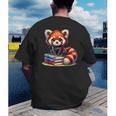 Red Panda Books Lover Reading Bookworm Men's Back Print T-Shirt
