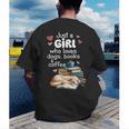 Retro Just A Girl Who Love Dogs Books And Coffee Bookworm Men's Back Print T-Shirt