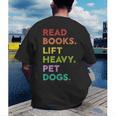 Retro Read Books Lift Heavy Pet Dogs Gym Book Lover Men's Back Print T-Shirt Retro Read Books Lift Heavy Pet Dogs Gym Book Lover Men's Back Print T-Shirt