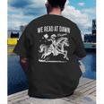 Retro We Read At Dawn Cowgirl Western Librarian Book Lover Men's Back Print T-Shirt