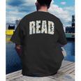 Retro Read Floral Reading Bookworm Librarian Book Lover Men's Back Print T-Shirt Retro Read Floral Reading Bookworm Librarian Book Lover Men's Back Print T-Shirt
