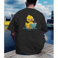 Rubber Duck Reading Book Reader Books Rubber Duckie Men's Back Print T-Shirt