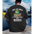 Save The Earth It’s The Only Planet With Books Men's Back Print T-Shirt Save The Earth It’s The Only Planet With Books Men's Back Print T-Shirt
