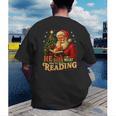 He Sees What You’Ve Been Reading Santa Book Lover Christmas Men's Back Print T-Shirt He Sees What You’Ve Been Reading Santa Book Lover Christmas Men's Back Print T-Shirt