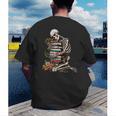 Skeleton Reading Book Halloween Bookworm Bibliophile Reader Men's Back Print T-Shirt